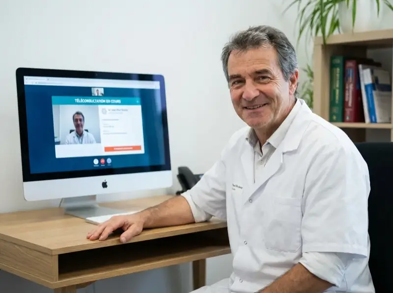 Médecin en téléconsultation assisté par MC-Services